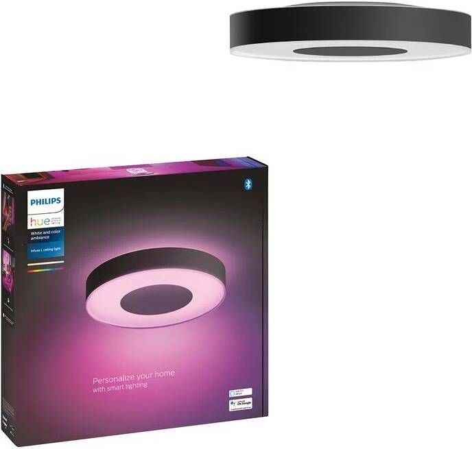 Philips Hue Infuse Plafondlamp White and Color Ambiance Zwart 42cm - Foto 3