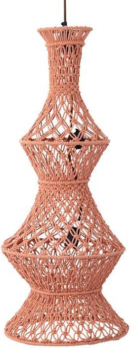 PTMD Milley Orange cotton macrame hanging lamp 3 layers