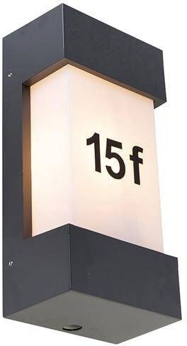 QAZQA Buiten Wandlamp Donkergrijs Ip54 Met Schemersensor Tide
