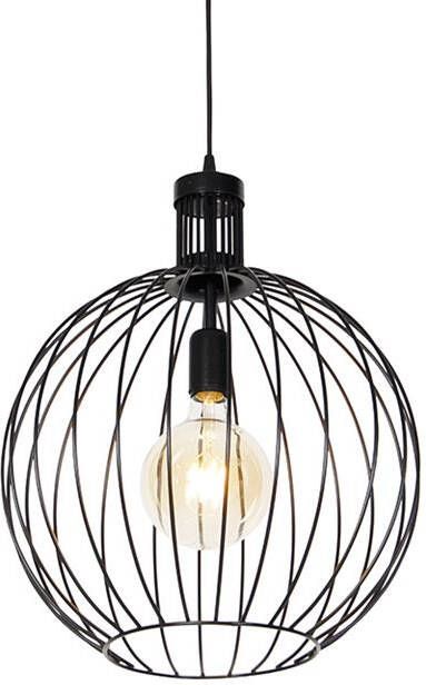 QAZQA Design Hanglamp Zwart 40 Cm Wire Dos