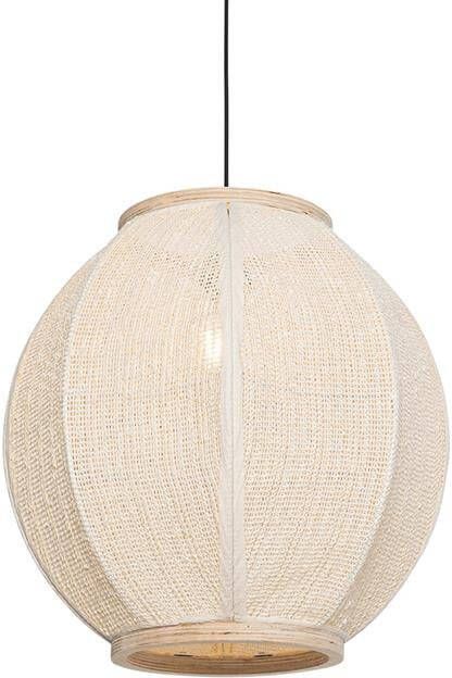 QAZQA Oosterse hanglamp naturel stof 46 cm Rob