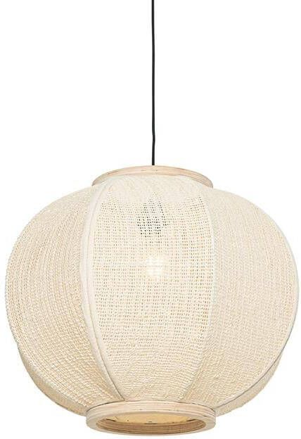 QAZQA Oosterse hanglamp naturel stof 48 cm Rob