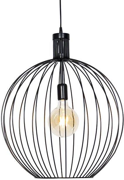 QAZQA Design Hanglamp Zwart 50 Cm Wire Dos