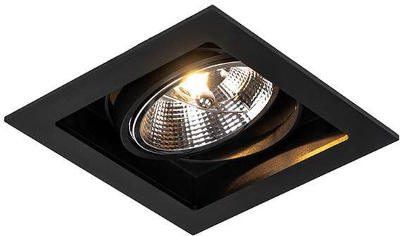 QAZQA Moderne Inbouwspot Zwart 18 Cm Verstelbaar Artemis 111