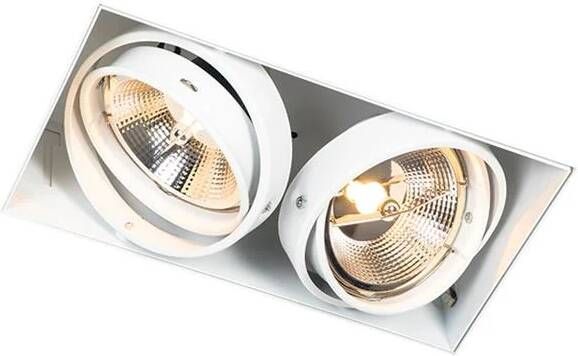 QAZQA Inbouwspot Wit Gu10 Ar111 Trimless 2-lichts Oneon