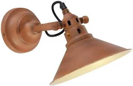 QAZQA Industriële wandlamp roest met goud Rust