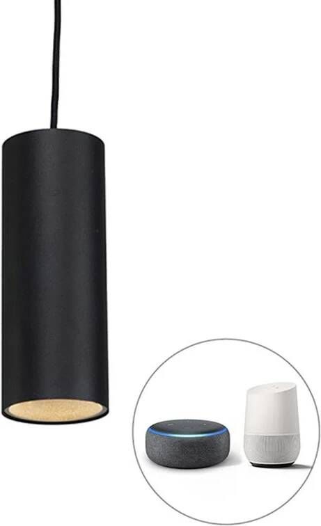 QAZQA Smart Hanglamp Zwart Incl. Wifi Gu10 Tubo