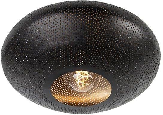 QAZQA radiance Oosterse Dimbare LED Smart Plafondlamp incl. wifi met Dimmer 1 lichts Ø 40 cm Zwart Goud Woonkamer Slaapkamer - Foto 2