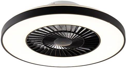 QAZQA climo Moderne LED Dimbare Plafondventilator met lamp met Dimmer 1 lichts Ø 600 mm Zwart Woonkamer Slaapkamer Keuken