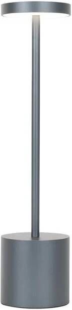QAZQA Buiten Tafellamp Grijs Incl. Led Met Touch Dimmer Oplaadbaar Dupont