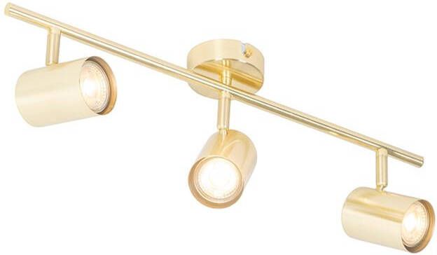 QAZQA Moderne Plafondlamp Messing 3-lichts Verstelbaar Jeana