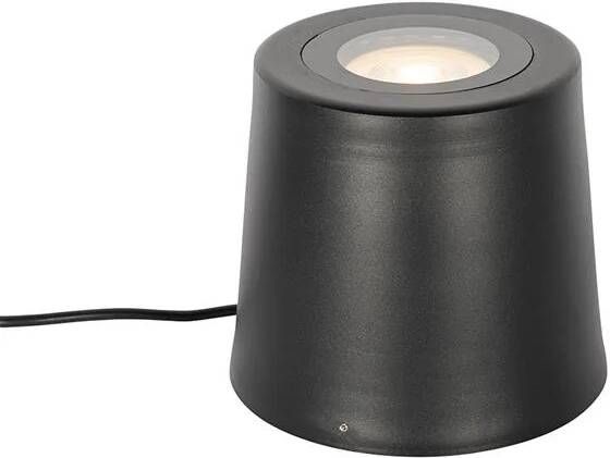 QAZQA lennard Moderne Grondspot 1 lichts H 15 cm Zwart Buitenverlichting - Foto 2