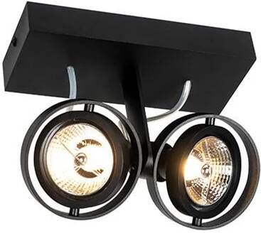 QAZQA Moderne Spot Zwart 2-lichts Master 70