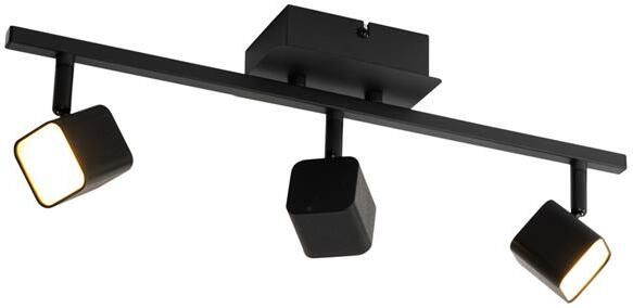 QAZQA Moderne Plafondlamp Zwart Incl. Led 3-lichts Nola