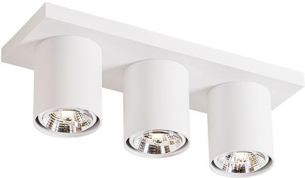 QAZQA Moderne Plafondspot Wit 3-lichts Tubo