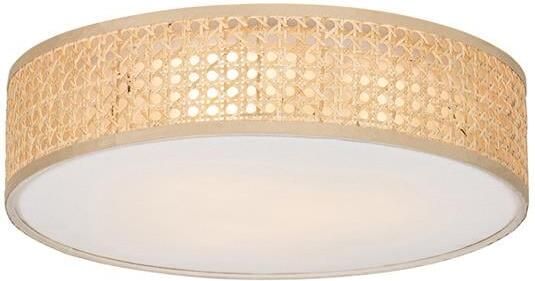 QAZQA Oosterse Plafondlamp Rotan 40 Cm 3-lichts Tromma