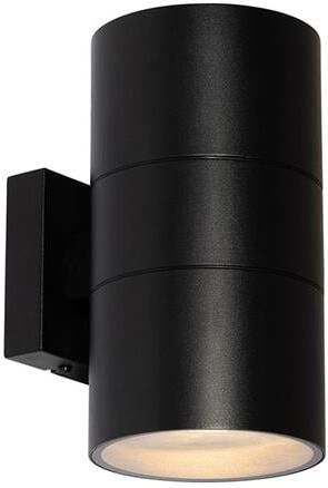 QAZQA Professional Moderne Buiten Wandlamp Zwart 2-lichts Ar111 Ip44 Duo