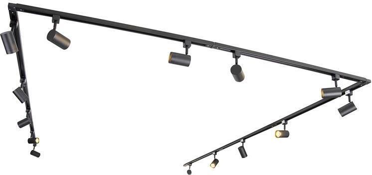 QAZQA Smart 1-fase Railsysteem Incl. 14 Wifi Gu10 Zwart Iconic Jeana