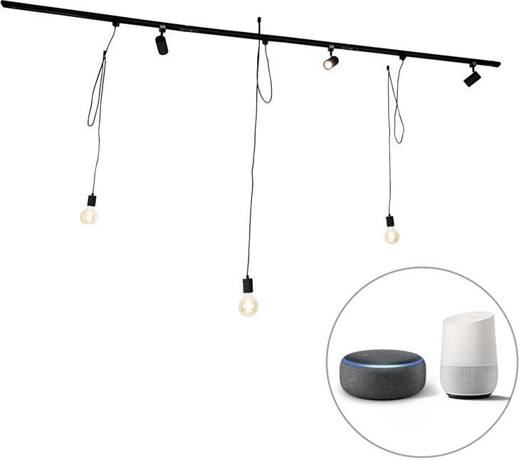 QAZQA cavalux jeana Moderne LED Plafondspot Spotje Opbouwspot 3 lichts L 285 cm Zwart Woonkamer Slaapkamer Keuken - Foto 3