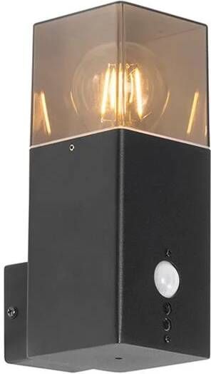 QAZQA Buiten Wandlamp Zwart Ip44 Met Bewegingsmelder Denmark