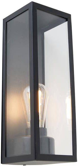 QAZQA Smart Buiten Wandlamp Zwart Met Glas Incl. Wifi St64 Rotterdam Long