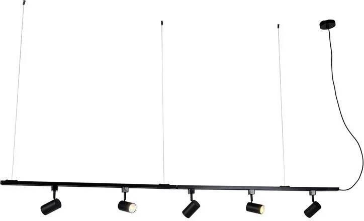 QAZQA Smart Hang Railsysteem Zwart 1-fase Incl. 5 Wifi Gu10 Iconic Jeana