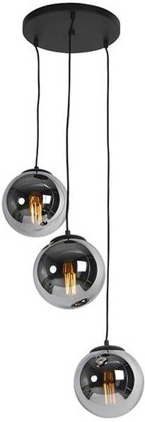 QAZQA pallon Art Deco LED Smart Hanglamp incl. wifi 3 lichts Ø 45 cm Zilver Woonkamer Slaapkamer Keuken - Foto 2