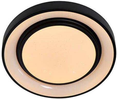 QAZQA jochie Moderne Dimbare LED Plafondlamp met Dimmer 1 lichts Ø 38 cm Zwart Woonkamer Slaapkamer Keuken - Foto 2