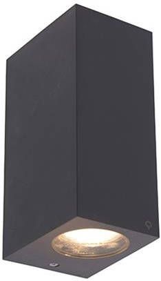 QAZQA Smart Wandlamp Grijs Van Kunststof Incl. 2 Wifi Gu10 Baleno
