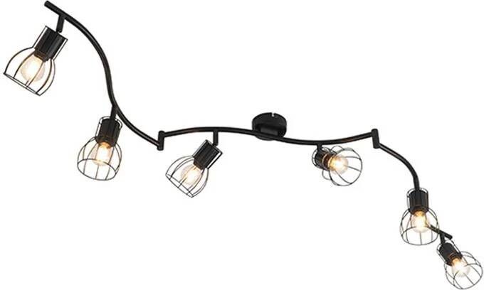 QAZQA Moderne Plafondspot Zwart 145 Cm 6-lichts Botu
