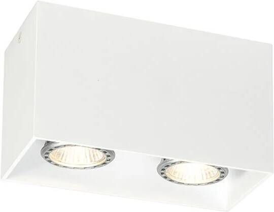 QAZQA Design opbouwspot wit 2-lichts GU10 50mm Qubo