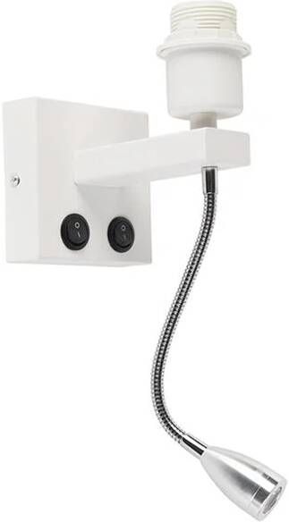 QAZQA Moderne Wandlamp Wit Met Flexarm Brescia Combi
