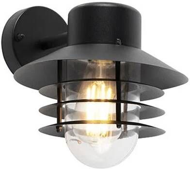 QAZQA Moderne Buitenwandlamp Zwart Ip44 Prato Down