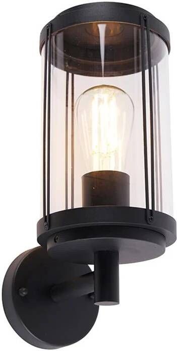 QAZQA Design Buiten Wandlamp Zwart Ip44 Schiedam