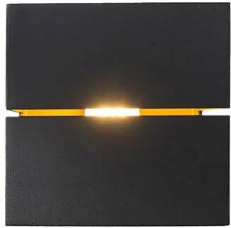 QAZQA transfer Moderne Wandlamp Up Down voor binnen 1 lichts D 123 mm Zwart Goud Industrieel Woonkamer Slaapkamer Keuken