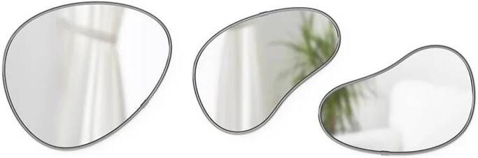Umbra Spiegel Hubba Pebble Set van 3 stuks Metallic Organisch