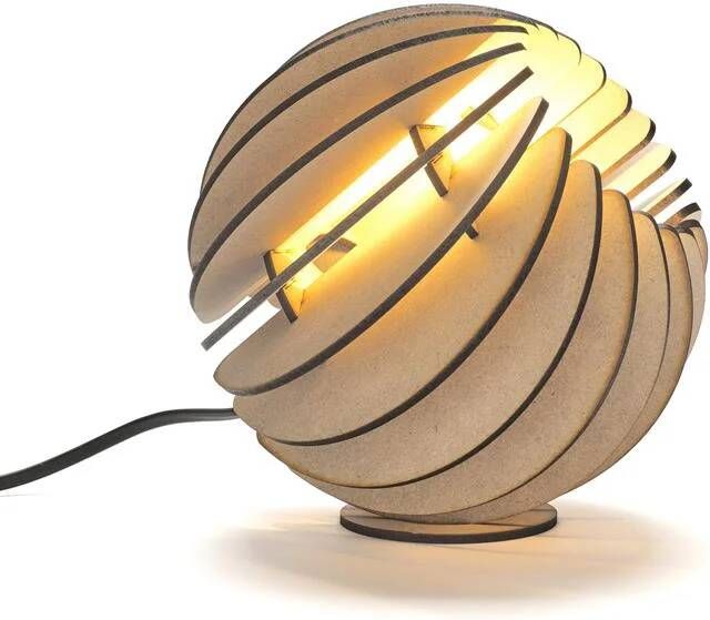 Van Tjalle en Jasper | Atmosphere Tafel Lamp Natural | MDF (hout) | Naturel(houtskleur) | E14 fitting | Laser gesneden | Sfeer licht | Sfeervolle verlichting | uniek Dutch Design