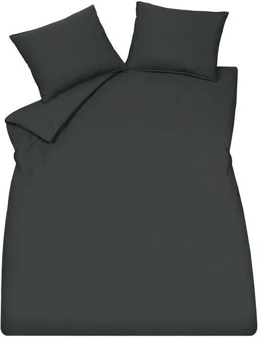 Vandyck Washed Cotton Dekbedovertrek 140 x 200 220 cm Off Black