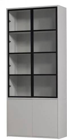 Vtwonen | Basic 4-drs Vitrinekast Grenen Mist | Woonkamer meubels | KastVitrinekast - Foto 10