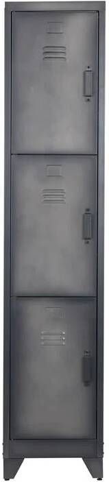 WOOOD Locker Cas metaal met 3 deuren zwart