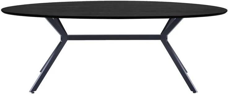WOOOD | Bruno Eettafel Ovaal Mdf Zwart 220x100cm | Eettafels | Eettafel - Foto 4