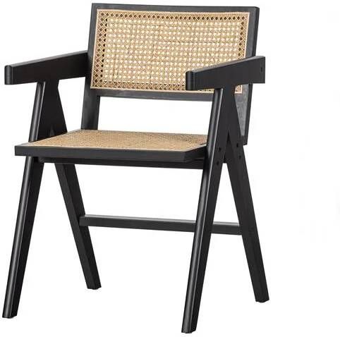 WOOOD Exclusive | Gunn Eetkamerstoel Rattan Hout Zwart | Zitmeubels eetkamer | Armstoel - Foto 5