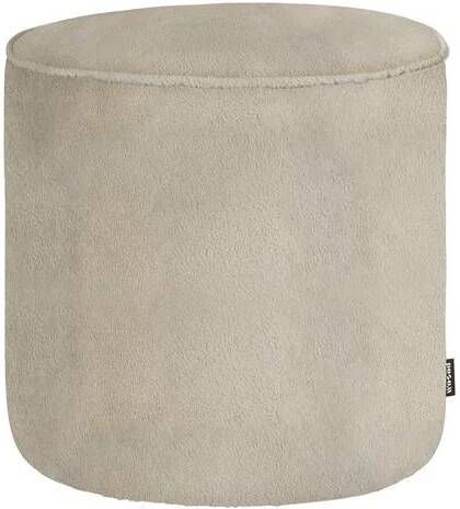 WOOOD | Sara Poef Hoog Teddy Off White 46xØ46 | Woonaccessoires | Poef
