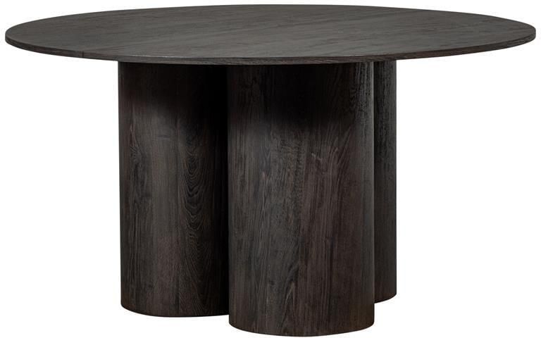 WOOOD | Oona eettafel rond met 3-poot mdf donkerbruin -Ø140cm | Eettafels | Eettafel