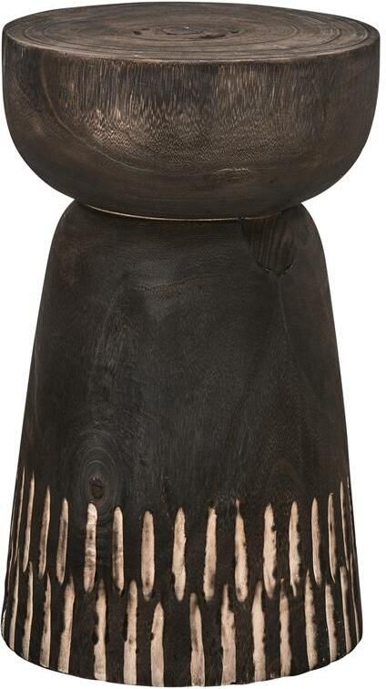 WOOOD Exclusive Krukje Bijzettafel Pieter Paulowniahout Donkerbruin Rond