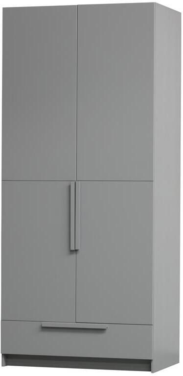 WOOOD Pure 2-drs garderobekast splitdeur 215x95x60 cm grenen betongrijs