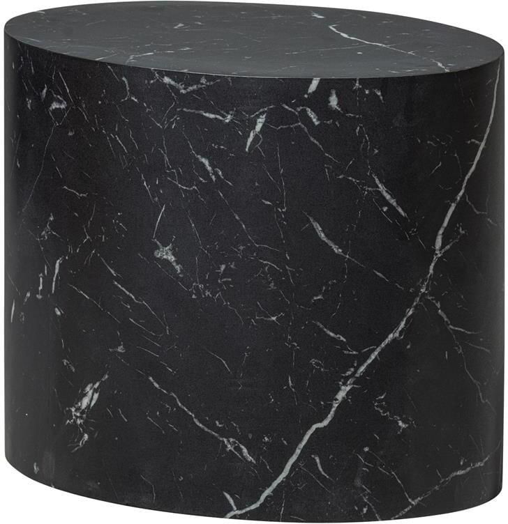 WOOOD Bijzettafel Quint Marmerlook 48 x 33cm Zwart Ovaal Exclusive