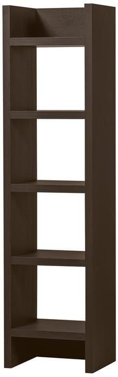WOOOD | Timo open kast mdf donkerbruin 195x50x40cm | Woonkamer meubels | Kast - Foto 7