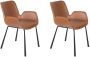 Zuiver Brit LL Eetkamerstoelen met armleuning Bruin Set van 2 - Thumbnail 4