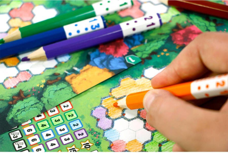 999 Games Pick a Pen Tuinen Dobbelspel Dobbelen met potloden Scorevellen van 3 verschillende niveaus Gezelschapsspel Familiespel Klein cadeautje Kerstcadeau - Foto 2